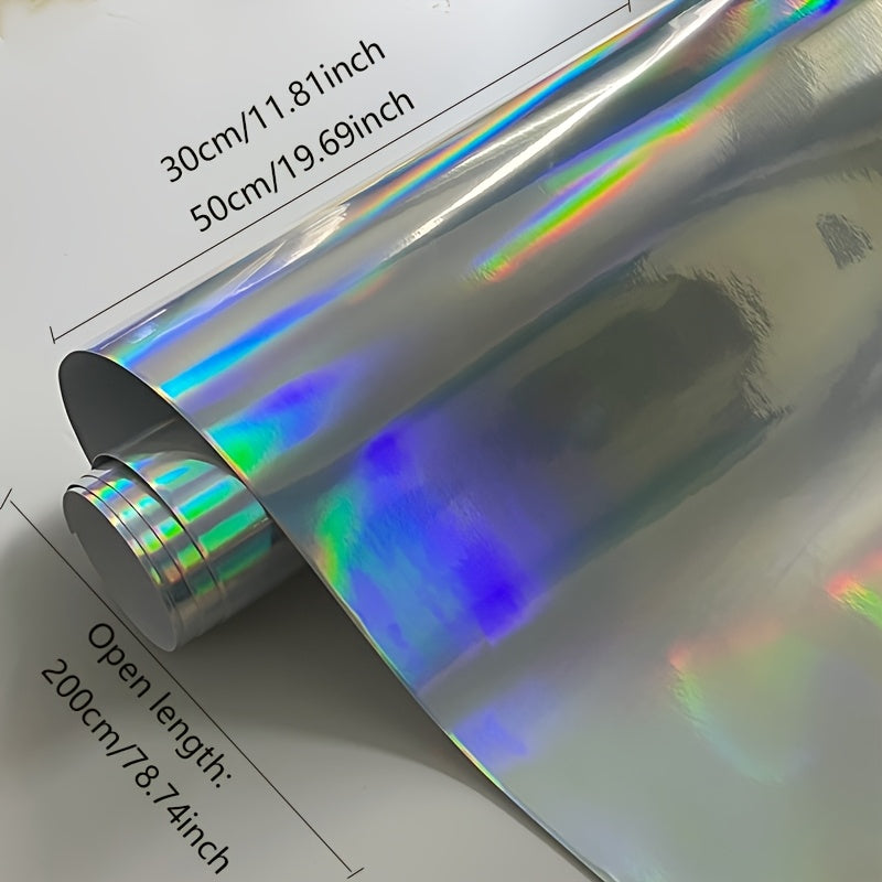 Glossy Plating Silvery Holographic Laser Chrome Vinyl Car Wrap Foil Adhesive Sticker Decal with Air Release