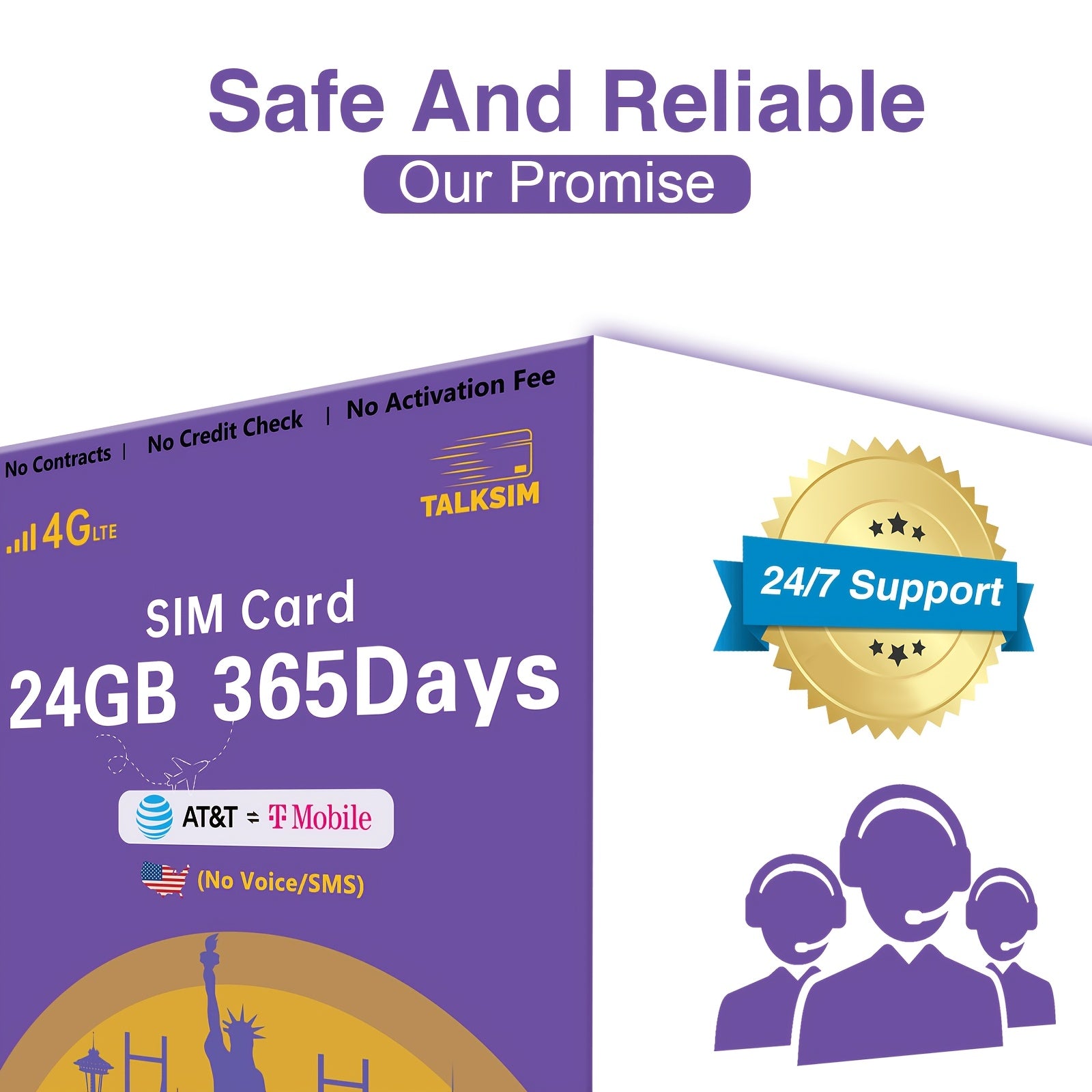 Stay connected hassle-free with this prepaid SIM card—ideal for security cameras, hotspots, smartwatches, and GPS trackers. No voice or SMS, and absolutely no extra fees!