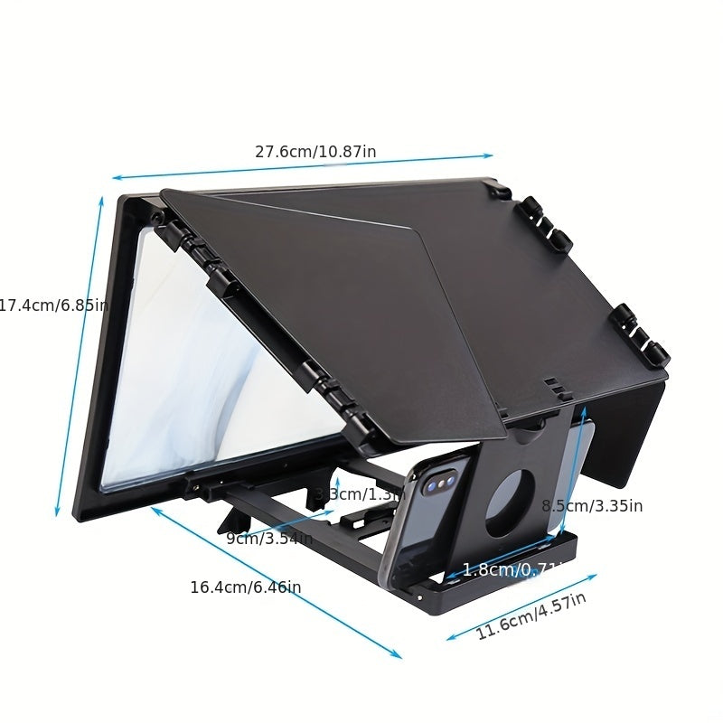 12-inch Foldable Phone Screen Magnifier with Optical Acrylic Lens.
