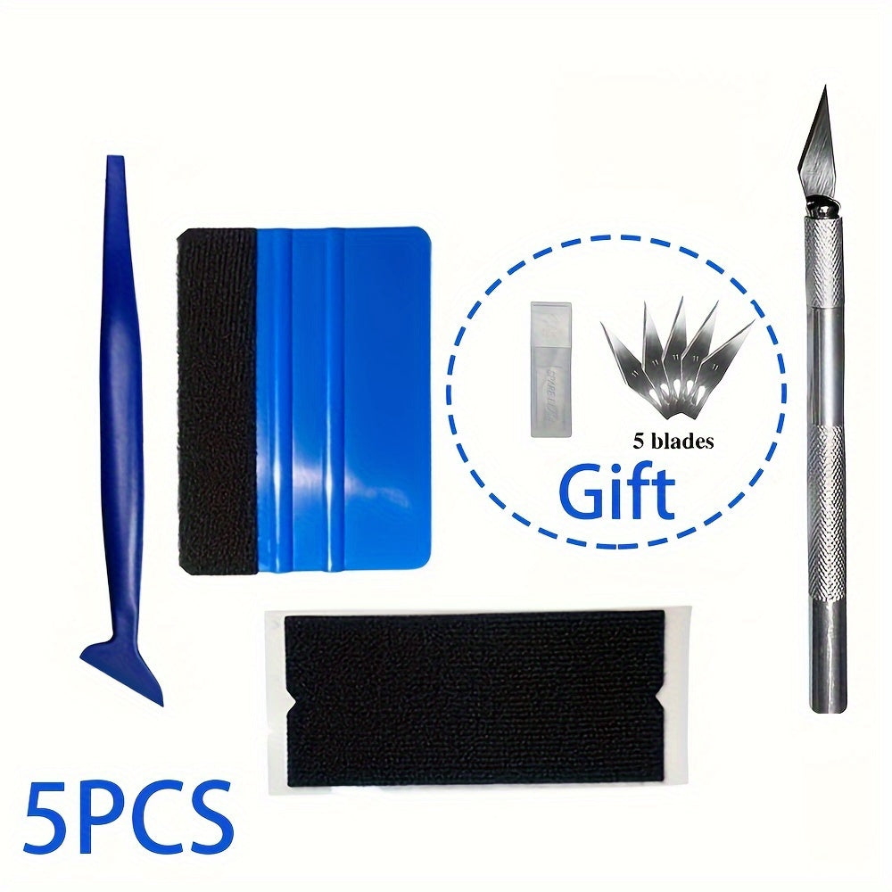 Complete Car Wrap Tool Kit with Replacement Blades - Scraper, Cutter & Bubble Removal for Vinyl Decals and Film Application