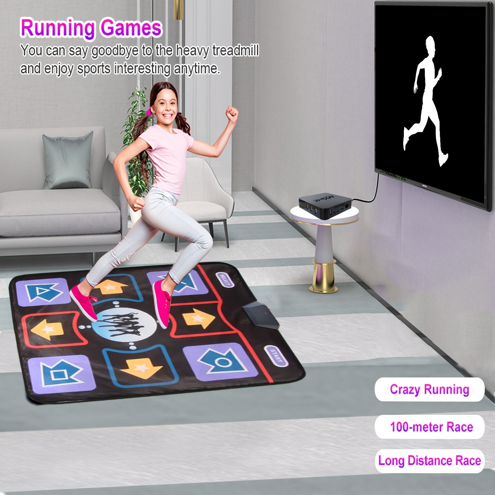 Experience interactive and fun workouts with this electric HD TV dance mat. With 20+ games, 200+ songs, and fitness features, this dancing step pad provides a fun way to keep fit and entertained at home.