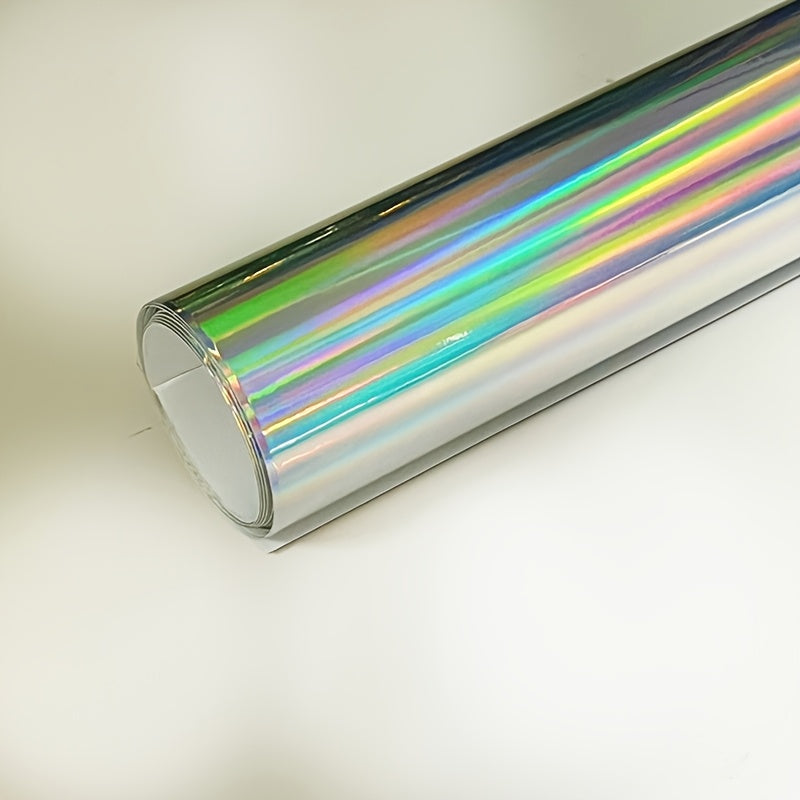 Glossy Plating Silvery Holographic Laser Chrome Vinyl Car Wrap Foil Adhesive Sticker Decal with Air Release