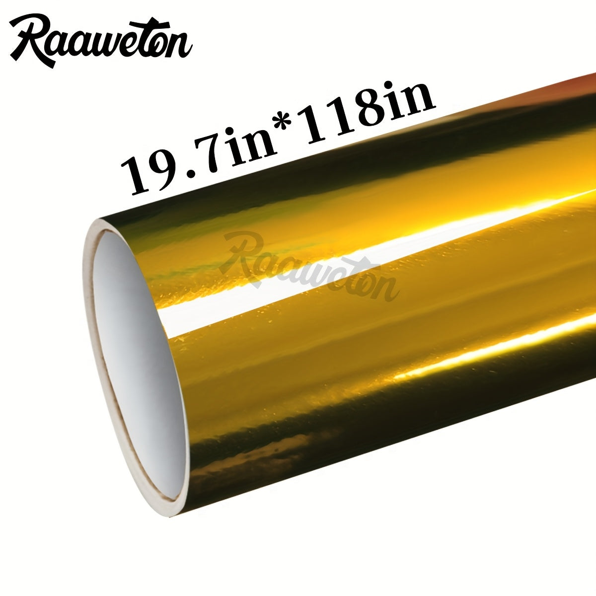 Chrome Golden Car Wrap Vinyl - 50cm X 300cm (1.64ft X 9.84ft) - High Gloss Metallic Finish, UV Resistant, Waterproof, Air Release Technology, Perfect For Vehicle Wrapping, Motorcycles, And DIY Projects