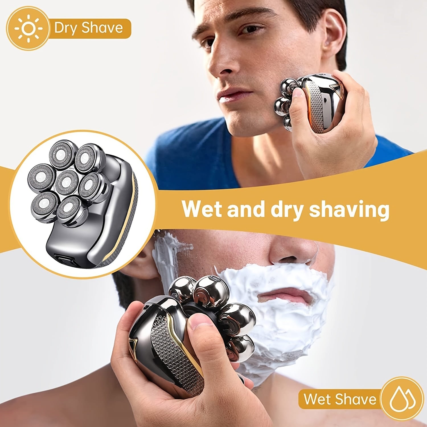 Men's Electronic Head Shaver Razor- Rechargeable