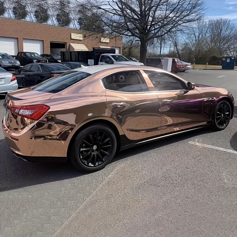 Rose Golden Vinyl Wrap for Car - High-Quality PVC, Universal Fit for All Models, Interior & Exterior Decor, Motorcycle, Bicycle, PC Accessories, Furniture, 19.69x59.84inch, Customizable Design, Custom Car Wrap | Modern Car De