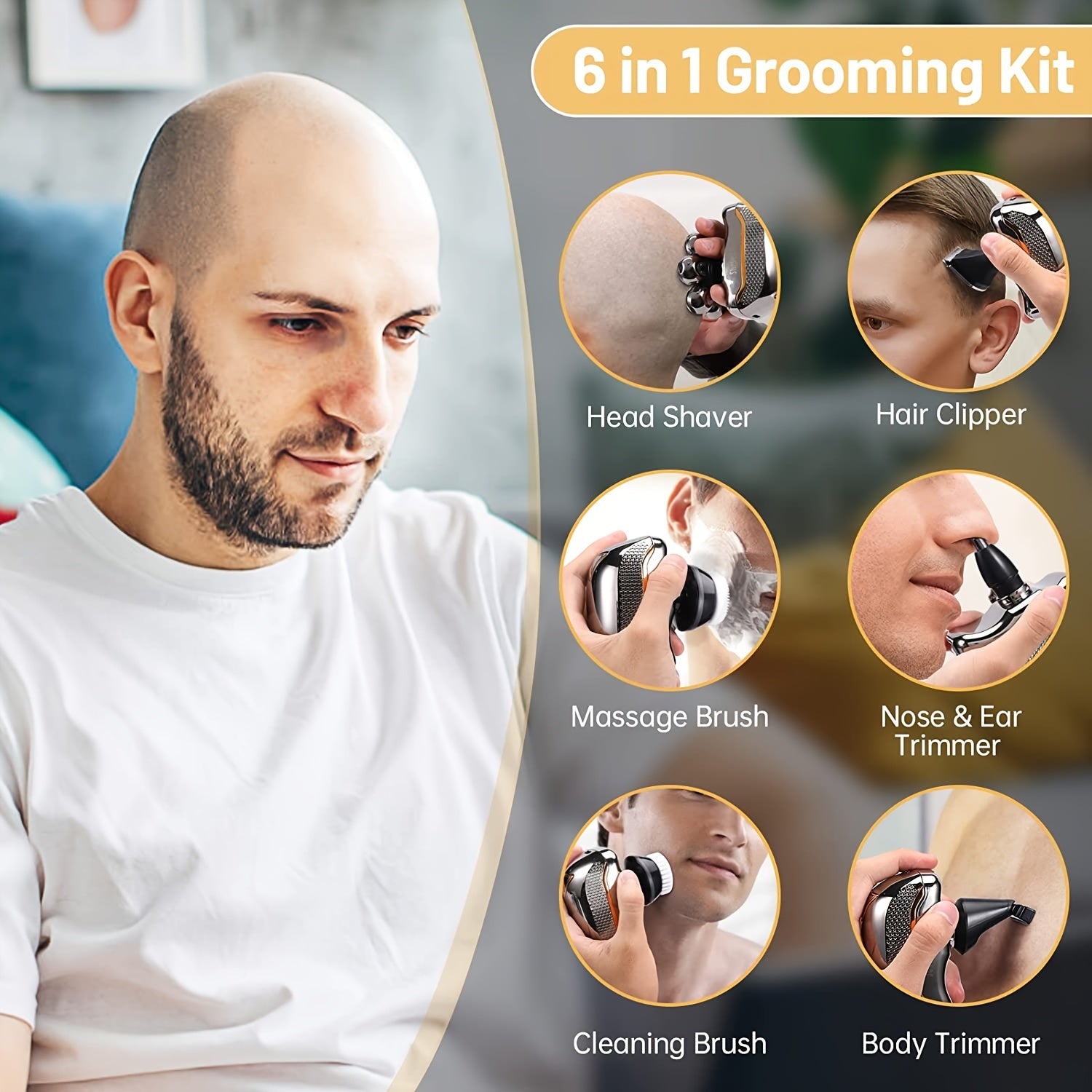 Men's Electronic Head Shaver Razor- Rechargeable