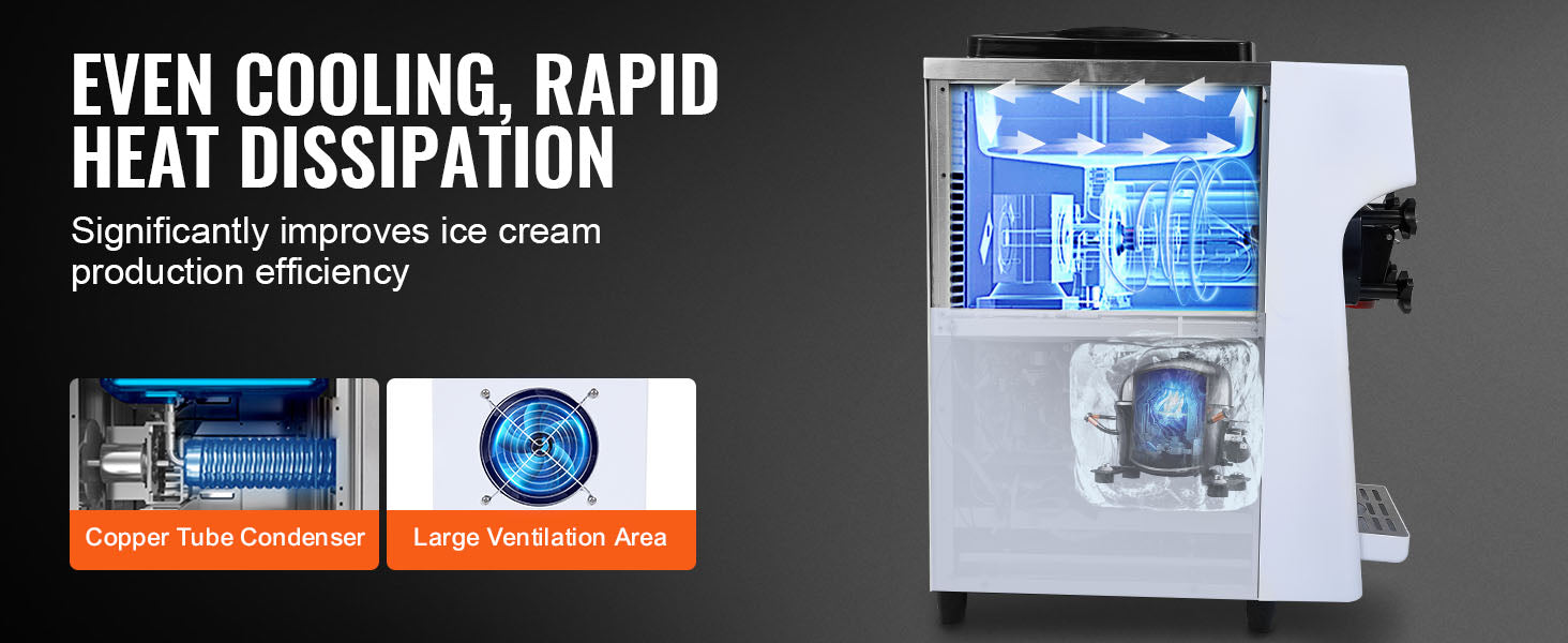 SucceBuy Commercial Ice Cream MachineSingle Flavor Countertop Soft Serve Ice Cream Maker Touch Screen Auto Clean Pre-cooling