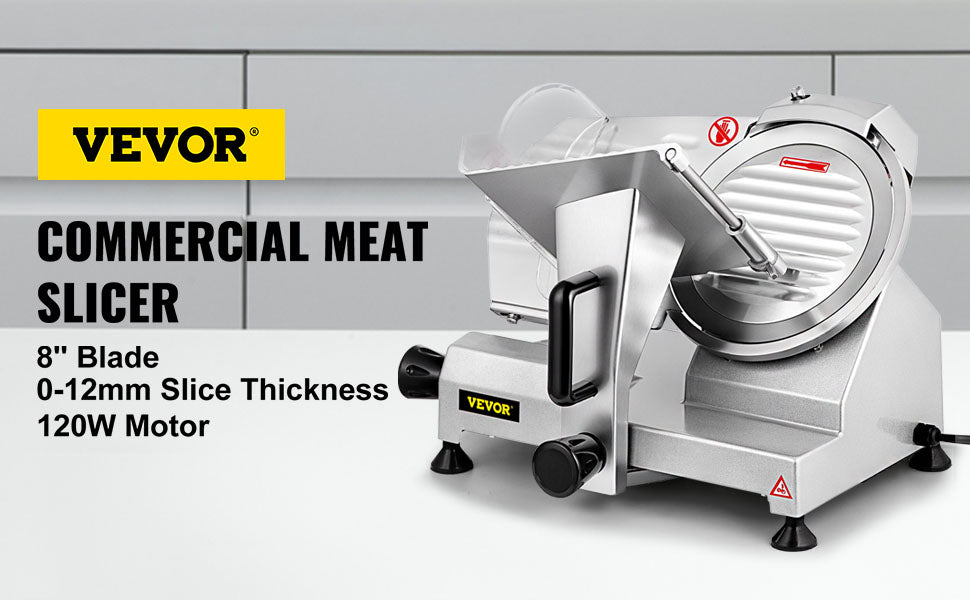 VEVOR 8 Inch Blade Electric Food Slicer Grinder Home Meat Slicer Machine Commercial Deli Meat Cheese Beef Mutton Turkey Cutter