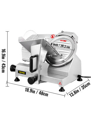 VEVOR 8 Inch Blade Electric Food Slicer Grinder Home Meat Slicer Machine Commercial Deli Meat Cheese Beef Mutton Turkey Cutter