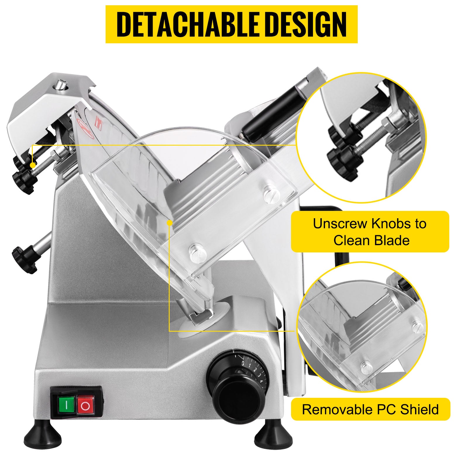 VEVOR 8 Inch Blade Electric Food Slicer Grinder Home Meat Slicer Machine Commercial Deli Meat Cheese Beef Mutton Turkey Cutter