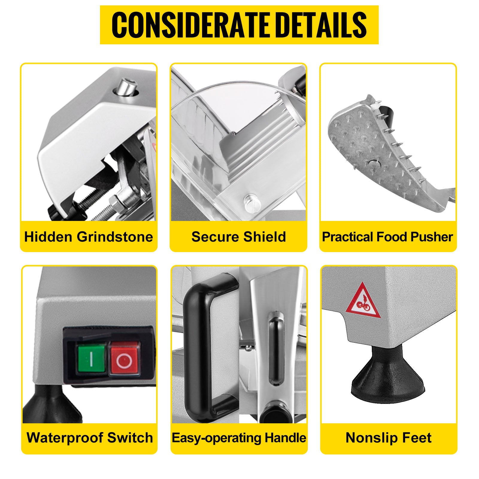 VEVOR 8 Inch Blade Electric Food Slicer Grinder Home Meat Slicer Machine Commercial Deli Meat Cheese Beef Mutton Turkey Cutter