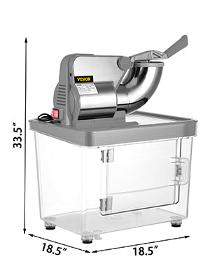 SucceBuy Electric Snow Cone Machine Ice Shaver Crusher Granizing Glass Blender Mixer Chopper Stainless Steel Colder Commercial