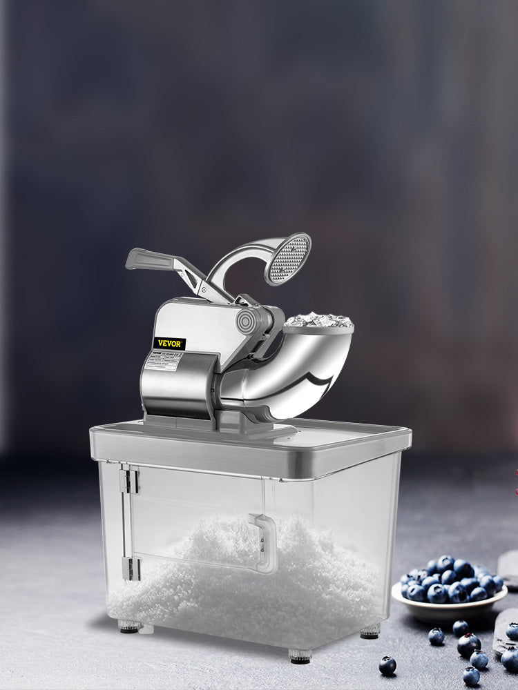 SucceBuy Electric Snow Cone Machine Ice Shaver Crusher Granizing Glass Blender Mixer Chopper Stainless Steel Colder Commercial